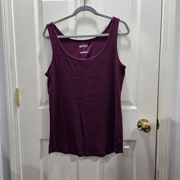 Old Navy Tami Maroon Ribbed Tank Top 2X - Picture 1 of 4